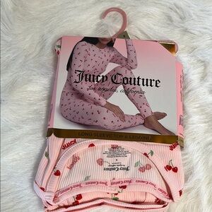 Juicy Couture Pink Cherry Print Long Sleeve Top & Legging Set